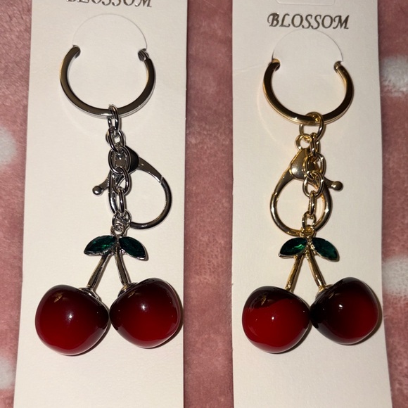Accessories - Cherry Keychain Bag Charm Silver or Gold NWT